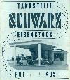 Ein altes Schild der frheren Tankstelle Schwarz
